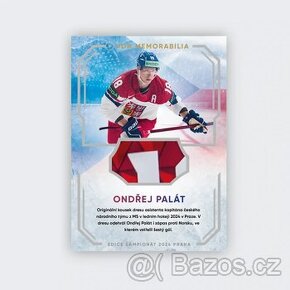Sběratelská kartička s kouskem dresu z MS 2024, ONDŘEJ PALÁT