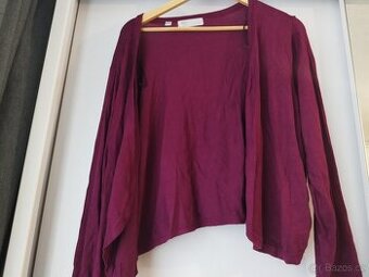 Tmavě růžový kardigan