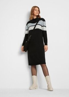 Teplé pletené šaty s rolákem 50/54