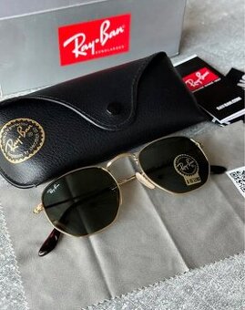 Ray Ban Hexagonal 3548 Zlaté obroučky / Zelená skla