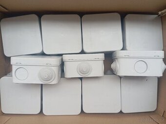 11 ks montážních krabic 70x70x35 mm – Nové, kompletní