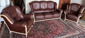 Luxusní italská kožená sedací souprava 3+1+1, 4334