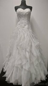 Svatební šaty 38-40 na vázání bílé - 1
