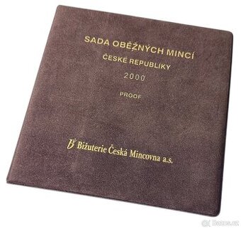 Vzácná sada oběžných mincí 2000 semiš proof
