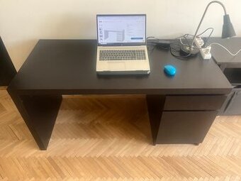 MALM Psací stůl, černá, 140x65 cm