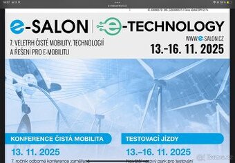 Prodám dvě vstupenky na 7. VELETRH ČISTÉ MOBILITY e-SALON
