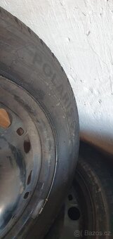 Plechové disky + zánovní zimní pneu - 5x100