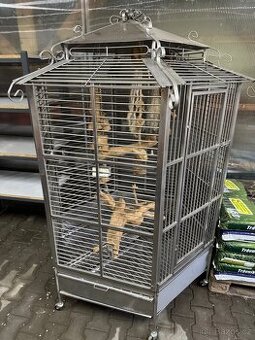 Klec na papoušky nerezová