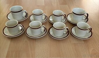 Sada 6 + 2 kávových hrníčků Kera Vitral s podšálky.