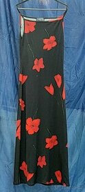 Letní černé dlouhé šaty s květinovým vzorem - 1