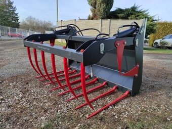 Hydraulické vidle s přídavným drapákem - kované hroty