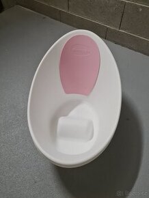 Shnuggle Vanička - Bílá s ruzovou opěrkou - 1