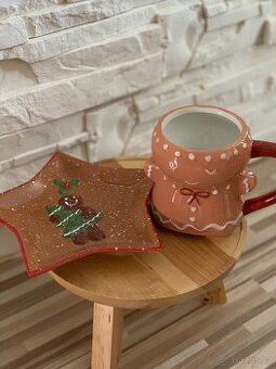 Set 2 Vánoční hrnek + talířek