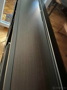 Policový díl, černohnědá/sklo, 100x93 cm