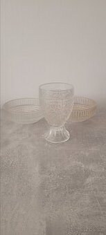 Sklenice a misky - lisované sklo Pavel Pánek