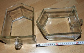 2 kusy starých skleněných šuplíků do kredence- pěkné