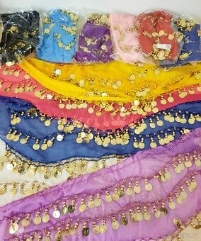 Šátek na bříšní tance, penízkový šátek, belly dance