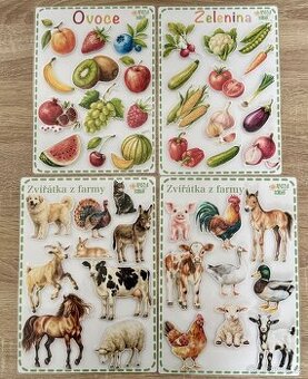 Dětské edukativní kartičky na suchý zip (A4)