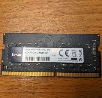 RAM So-DIMM pro notebooky 16GB Lexar® DDR4-2666Mbps, 260 PIN