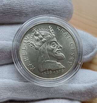 Stříbrná pamětní mince Československa 100kčs Karel IV 1978