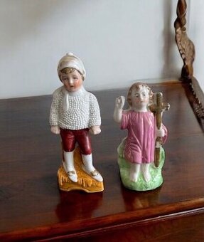 Sběratelské porcelánové figurky, zimní chlapeček + Ježíšek