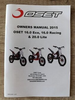 Originální uživatelský manuál na moto OSET