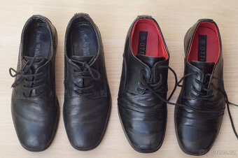 Černé společenské dětské boty vel. 34 kožené