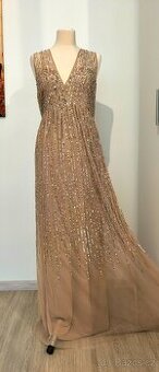 Nude flitrové šaty