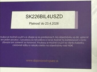 Daruji 70eur/1750czk Dajana Rodriguez darkovy poukaz