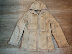 Béžový kabátek s kapucí - 1