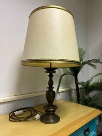 Stará TĚŽKÁ mosazná stolní lampa