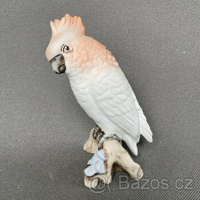 Royal Dux Porcelánová soška papoušek Kakadu