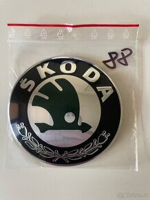 Přední znak na kapotu Škoda 88 mm. zelené - staré logo