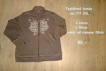 Tepláková bunda vel.2-3XL