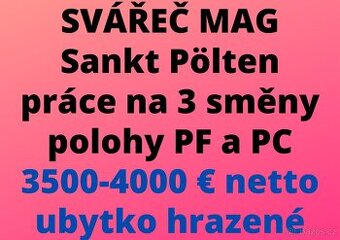 SVÁŘEČ MAG (St. Pölten) - 3500€ až 4000€ NETTO