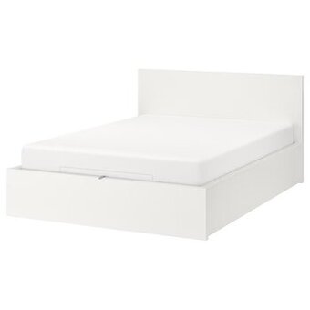 Bílá manželská postel Ikea Malm 180x200