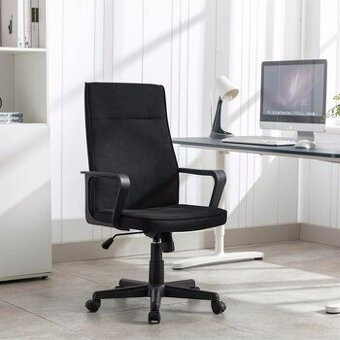 Kancelářská židle, houpací mechanismus, černá látka, L607