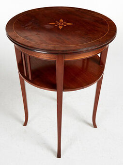 Intarsovaný kulatý stolek 19.st