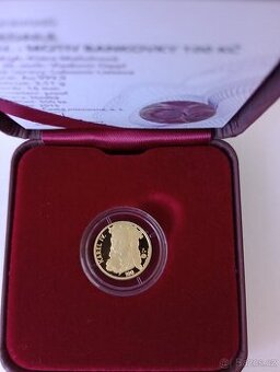 Zlatá medaile Karel IV.-motiv bankovky 100 kč