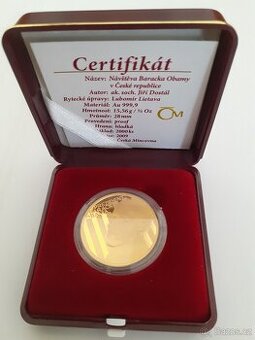 Zlata mince - Barack Obama v Praze