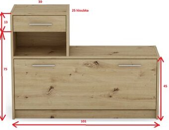 Předsíňová a botníková skříň (2 ks) - dekor dub