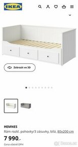 Nová postel Ikea Hemnes, nová matrace Jysk Golg
