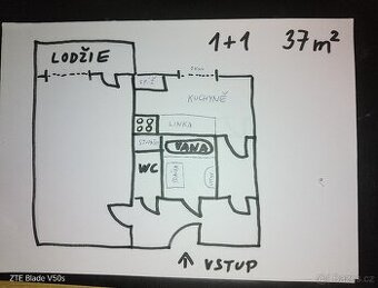 1+1  lodžie 37m2 4.p/8 Španielova