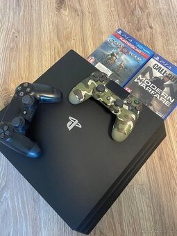 PlayStation 4 Pro + 2x ovladač + 2 hry