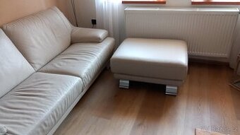 Kožená sedačka Celina Home  +   Taburet