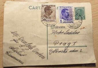 Dopisnice z Rumunska do Prahy, 1936.