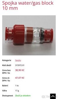 Spojka, redukce, gas blok mikrotrubicky 7,8,10,12