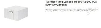 tvárnice Ytong Lamda tl. 500 mm