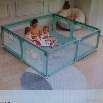 Dětská ohrádka 160x160cm s úložnou taškou , zelená