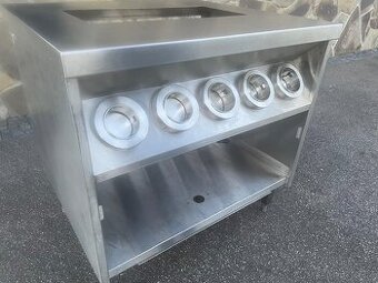 Nerezový stul s podavačem kelímků